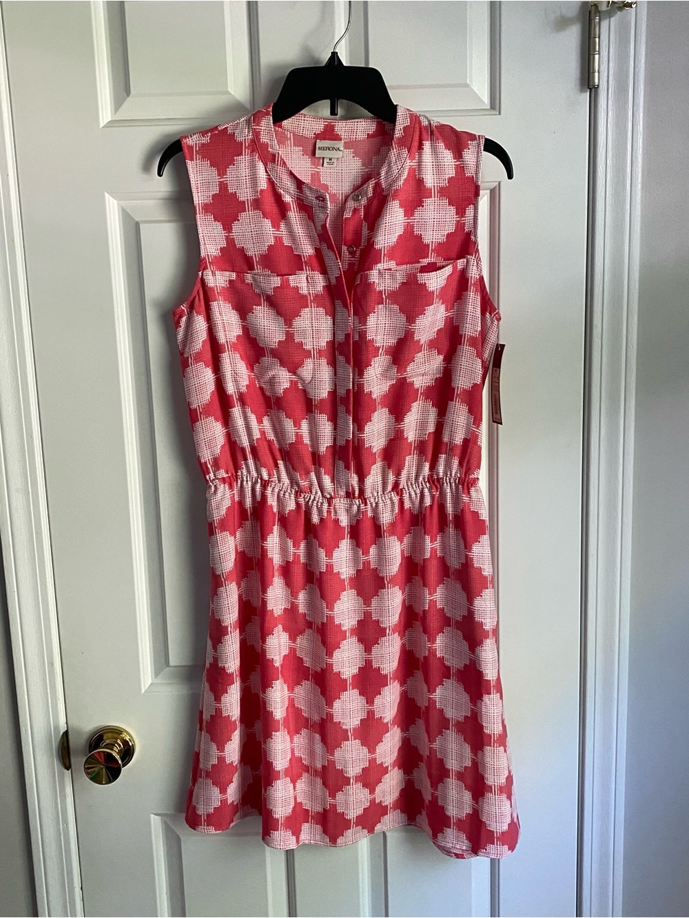 Merona Red Print Dress Sleeveless M NWT
